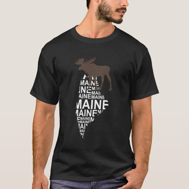T-shirt État du Maine Moose (Devant)