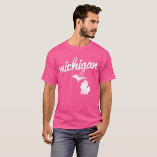 T-shirt État du Michigan dans le rose
