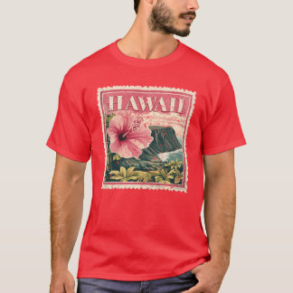 T-shirt État du timbre d'Hawaii en détresse Vintage États-
