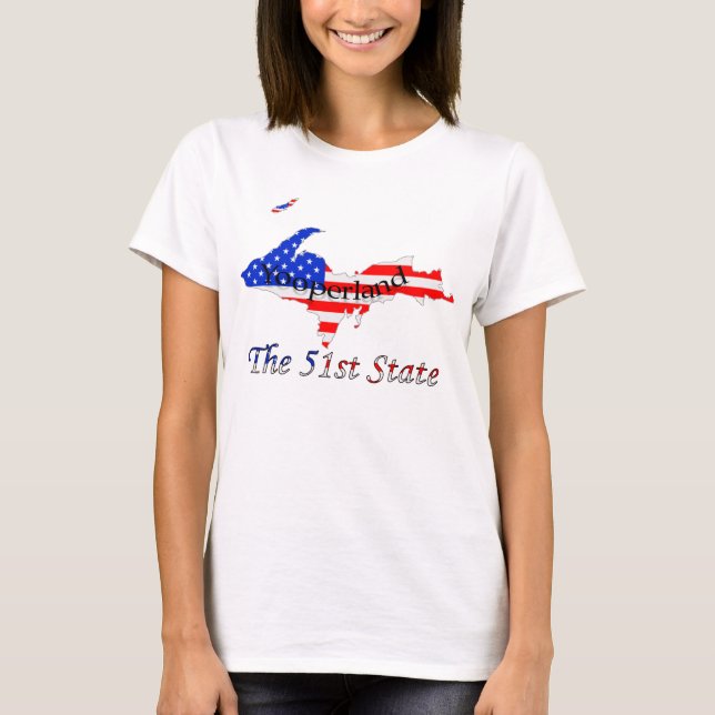 T-shirt État supérieur patriotique de Yooperland (Devant)