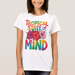 T-shirt État tropical de l'esprit Plage d'été Graphique