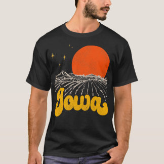 T-shirt État vintage de l'Iowa Siècle moyen en détresse