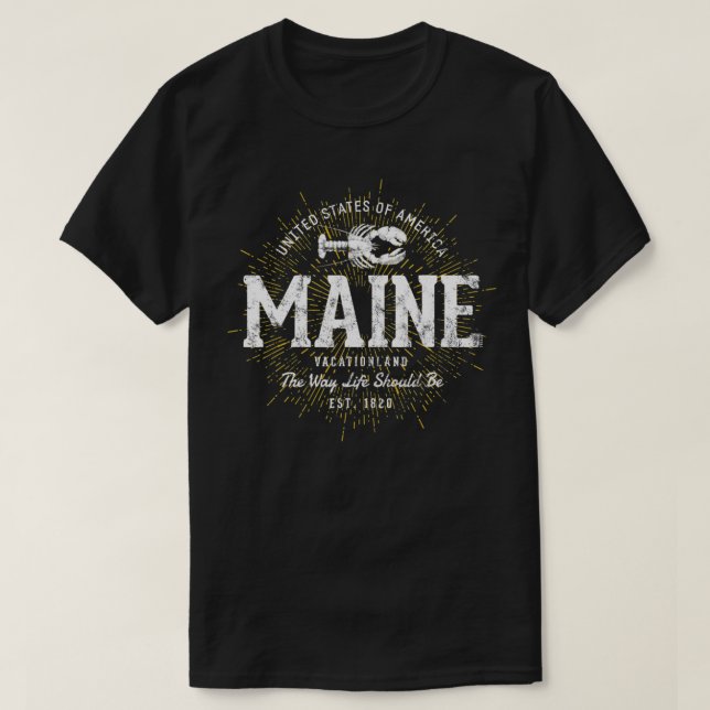 T-shirt Etat vintage du Maine Retro 1 (Design devant)