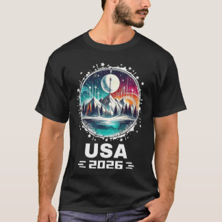 T-shirt États-Unis 2026 Allez États-Unis Sport d'hiver USA