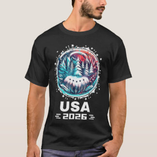 T-shirt États-Unis 2026 Allez États-Unis Sport d'hiver USA