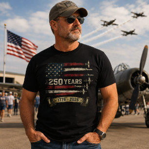 T-shirt États-Unis 250 ans d'héritage de l'aviation 1776-2