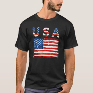 T-shirt Etats-Unis 4 juillet Drapeau Amérique patriotique