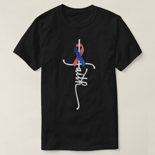 T-shirt États-Unis American Flag Faith Cross États-Unis US (Design devant)