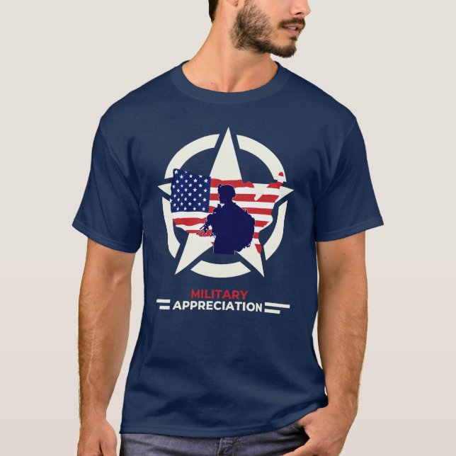 T-shirt Etats-Unis appréciation militaire (Devant)
