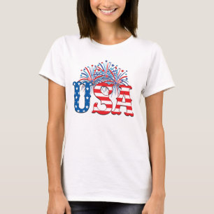 T-shirt États-Unis avec feux d'artifice