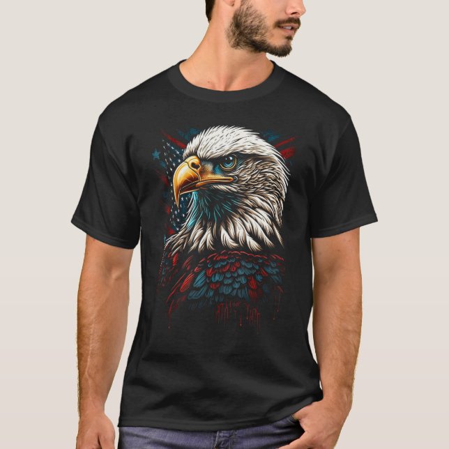 T-shirt États-Unis Bald Eagle Eyes Pays 3 (Devant)