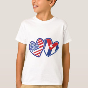 T-shirt États-Unis CUBA - Coeurs du drapeau
