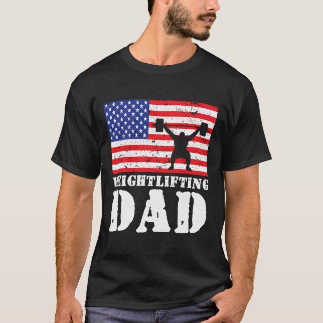 T-shirt États-Unis Distressed Drapeau Américain Poids Papa (Devant)