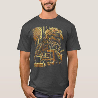 T-shirt États-Unis Drapeau Aigle Patriotique Américain Tru
