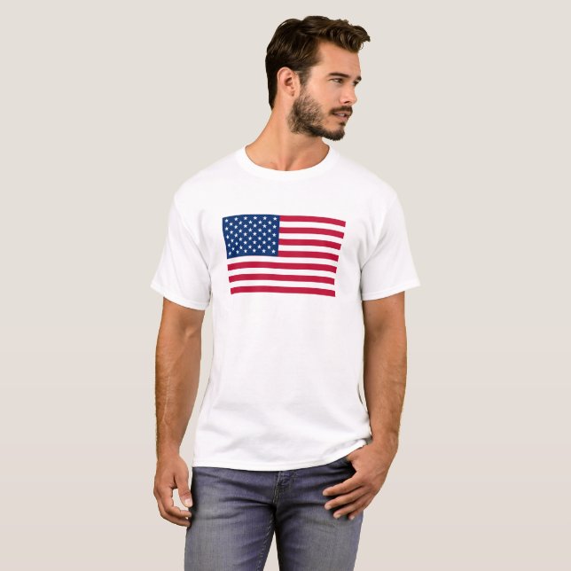 T-shirt États-Unis Drapeau américain étoiles et rayures (Devant entier)