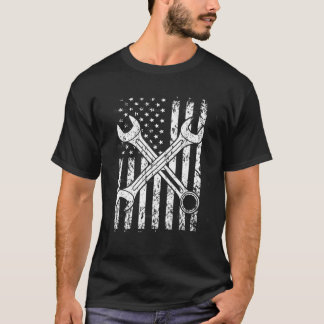 T-shirt États-Unis Drapeau Auto Mécanique Outils Patriotiq