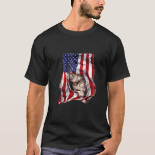 T-shirt États-Unis Drapeau Chat Kitty Kitten Funny 4 Juill