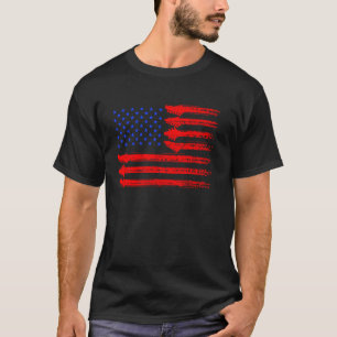 T-shirt États-Unis Drapeau De Guitares Électriques America