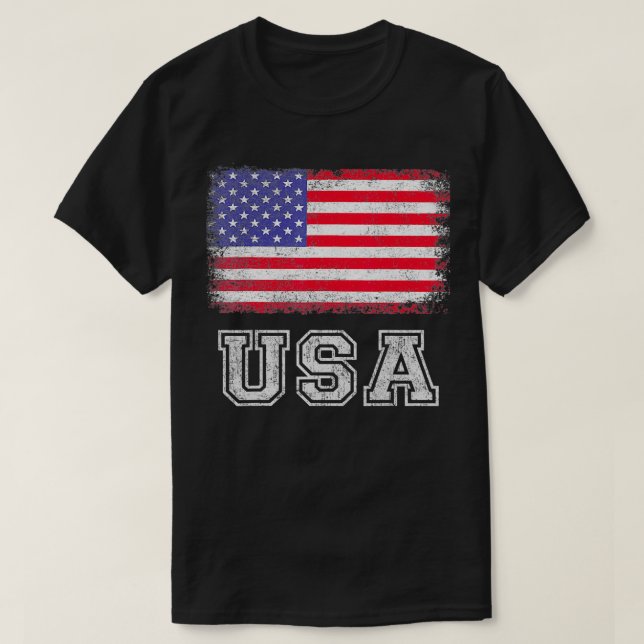 T-shirt États-Unis Drapeau Patriotique 4 juillet Amérique (Design devant)