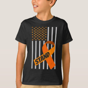 T-shirt États-Unis Drapeau Rubon Leucémie Sensibilisation 