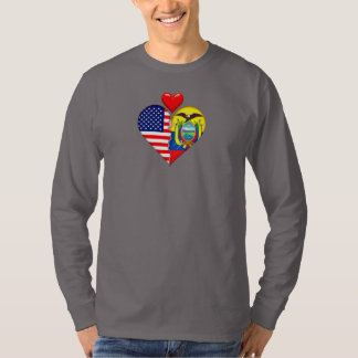 T-shirt États-Unis Drapeaux Cœur Équateur espagnol Patrimo