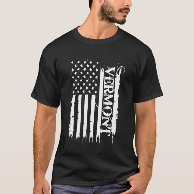 T-shirt États-Unis du Vermont menacés par le drapeau améri (Devant)