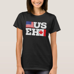 T-shirt États-Unis EH Canada Amérique Drapeau Feuille d'ér