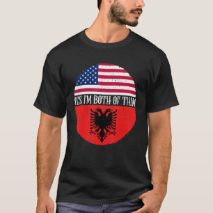 T-shirt Etats-Unis et Albanie drapeaux Vintages Oui Je sui