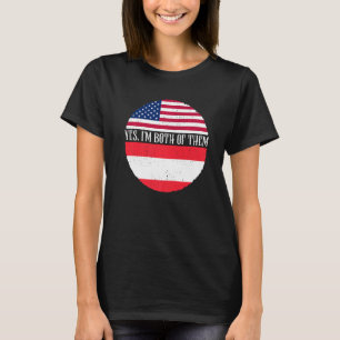 T-shirt Etats-Unis et Autriche drapeaux Vintages Oui Je su