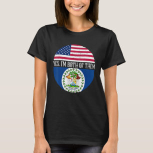 T-shirt États-Unis et Belize drapeaux Vintages Oui Je suis