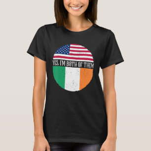 T-shirt États-Unis et Irlande Drapeaux Vintages Oui Je sui