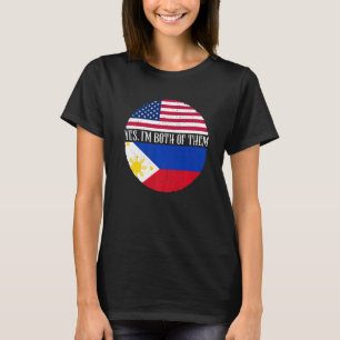 T-shirt États-Unis et Philippines drapeaux Vintages Oui Je