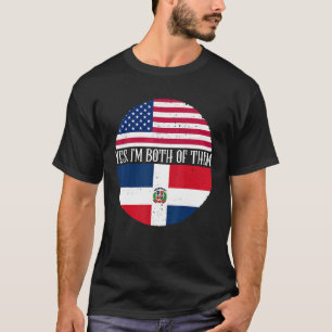 T-shirt Etats-Unis et République Dominicaine Drapeaux Oui 
