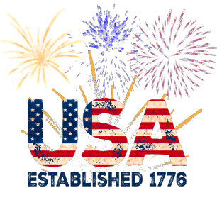T-shirt États-Unis feux d'artifice créé 1776