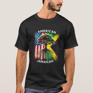 T-shirt Etats-Unis Jamaïque Drapeau Jamaïcain Racines Amér