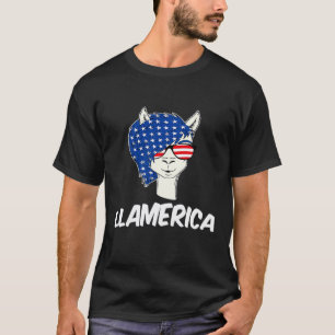 T-shirt États-Unis Lama 4 juillet Llamerica Premium