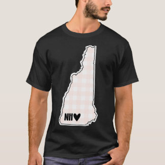 T-shirt États-Unis New Hampshire rose plaid