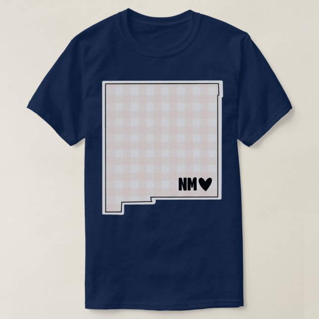 T-shirt États-Unis Nouveau Mexique Pink plaid (Design devant)