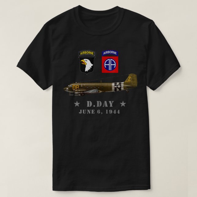 T-shirt États-Unis Parachutistes Jour 2ÈME GUERRE MONDIALE (Design devant)