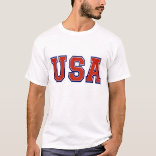 T-shirt États-Unis patriotiques en rouge blanc et bleu