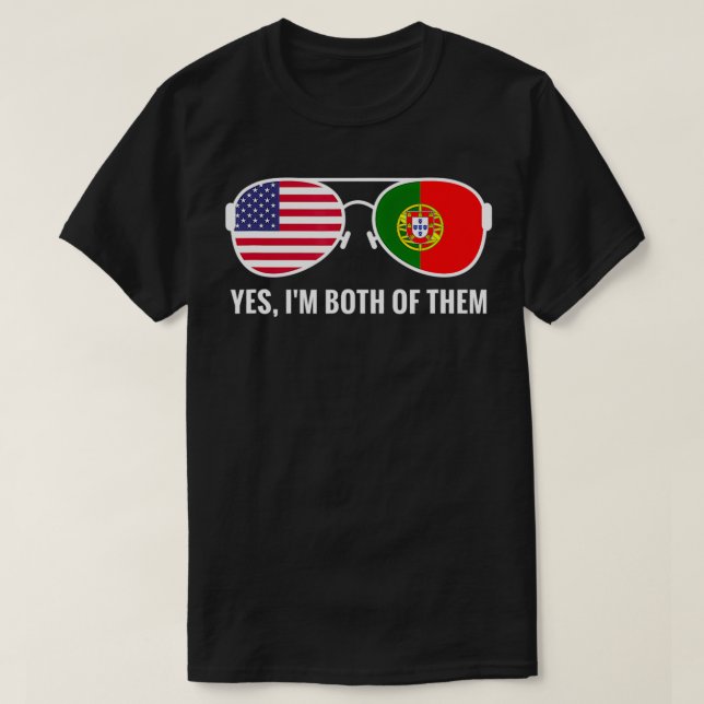 T-shirt États-Unis Portugal Drapeau Lunettes de soleil Por (Design devant)
