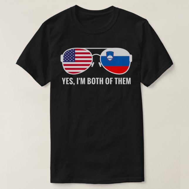 T-shirt Etats-Unis Slovénie Drapeau Lunettes de soleil Slo (Design devant)