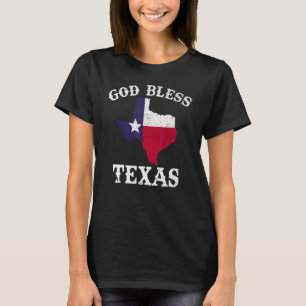T-shirt États-Unis Texas Drapeau texan Dieu béni Texas