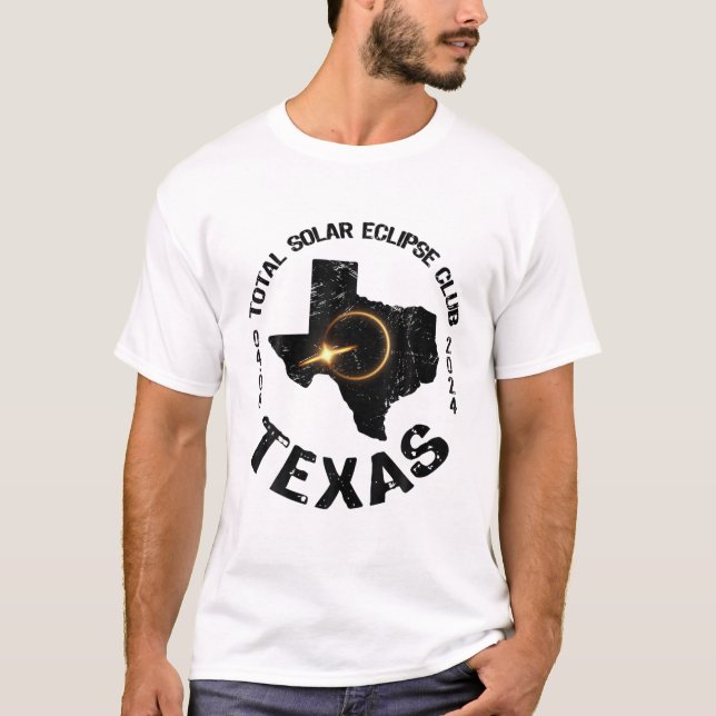 T-shirt États-Unis Total Solaire Eclipse Texas 2024 Retro  (Devant)