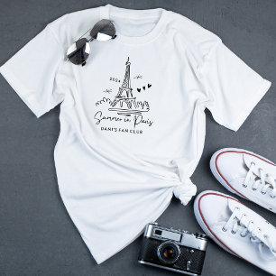 T-shirt Été 2024 à Paris Voyage Tour Eiffel Coutume