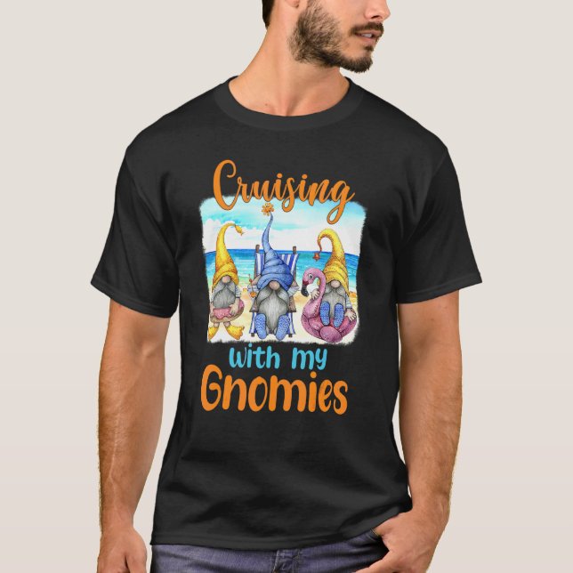 T-shirt Été Avec Mes Gnomies Vacances Croisière Navire Cut (Devant)