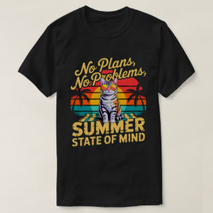 T-shirt Été Chat Sans Projets Rétro