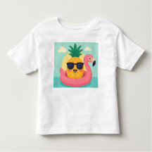 T-shirt été Flamant rose Tropicool-Ananas