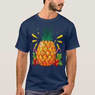 T-shirt Été Hawaiian Xmas Lights Ananas Noël en