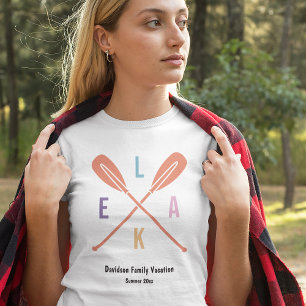 T-shirt Été Lac de pagaies dans Pastel Matching Famille Ma